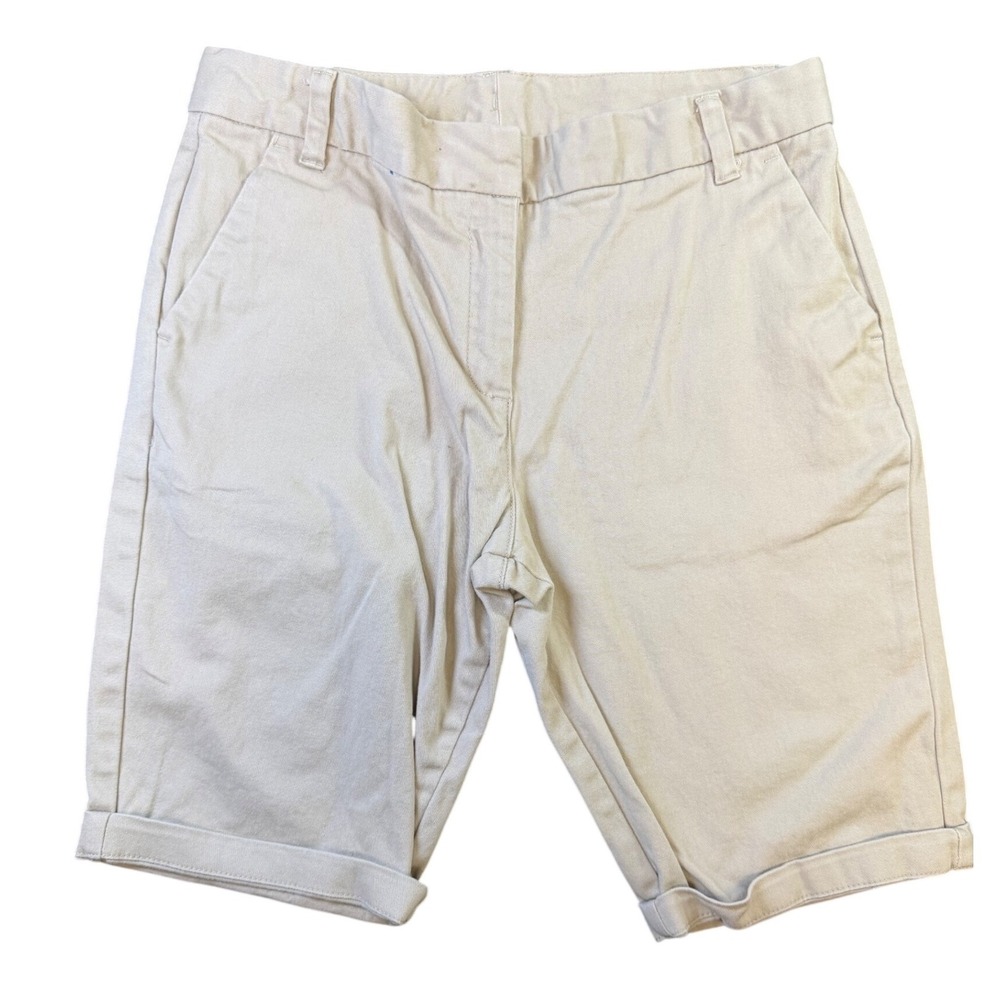 Chaps Kids Khaki Chino Shorts Tan Adjustable Waist Size 14 Regular J9